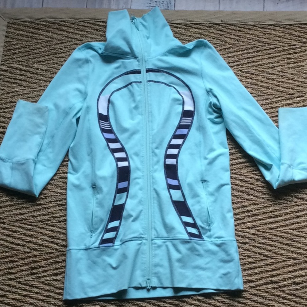 Mint LULULEMON scuba full zip front zip pockets 8